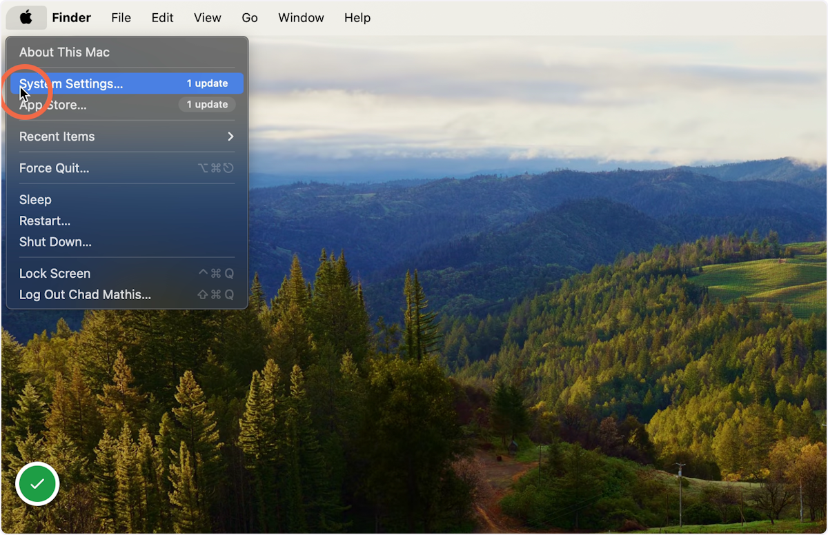 Select System Settings from the Apple menu.